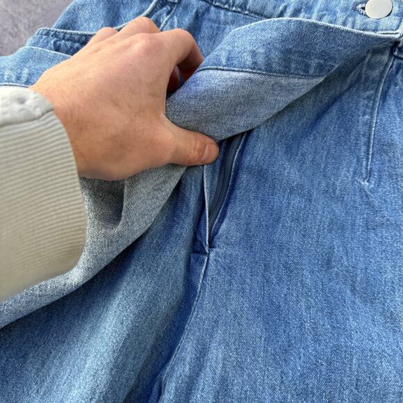 Women's Vintage 80's Orvis Light Blue Jean Denim Shorts Skirt Sz 8P (26 Waist) - Picture 3 of 7